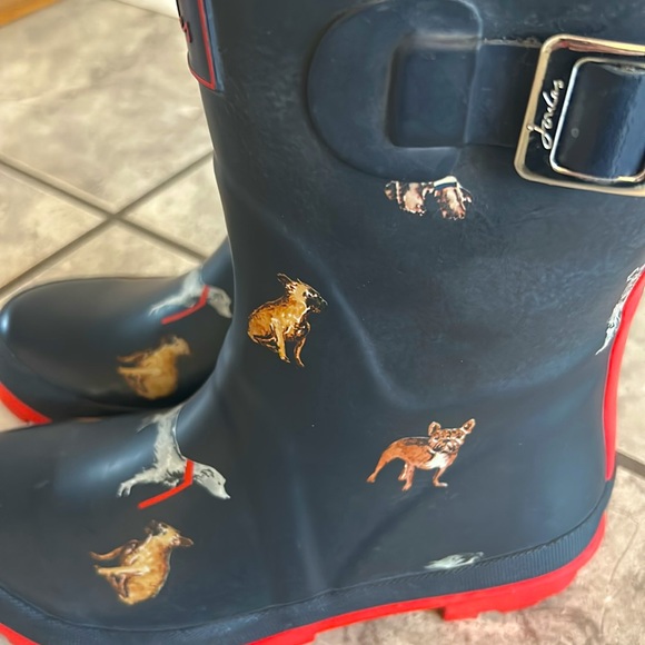 Joules Molly Rain Boots Navy Dog Print - Picture 6 of 7